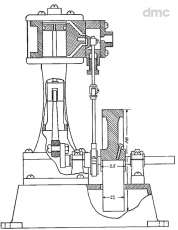 1-Zylinder-Schiffsdampfmaschine